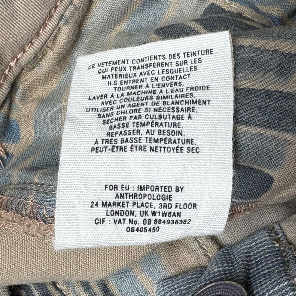 Anthropologie Pilcro Hyphen Patchwork Painted Chinos Size 25 Cotton Blend - Picture 16 of 16